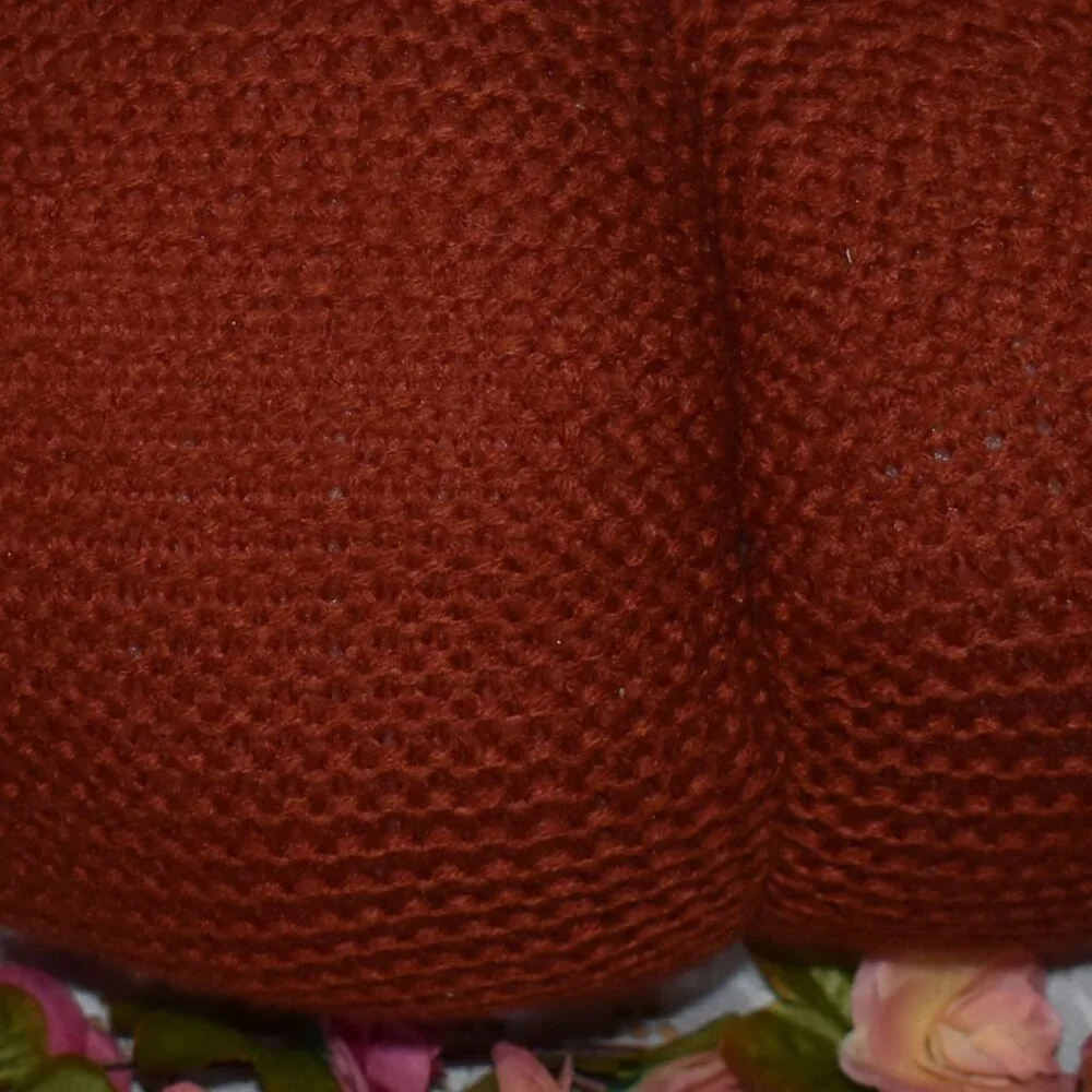 Vintage Handmade Large Sweater Knit Fabric Pumpkin Cottagecore Fall Home Decor